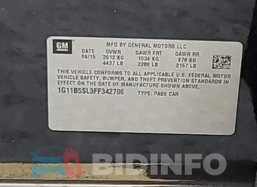 1G11B5SL3FF342706 Photo# 12