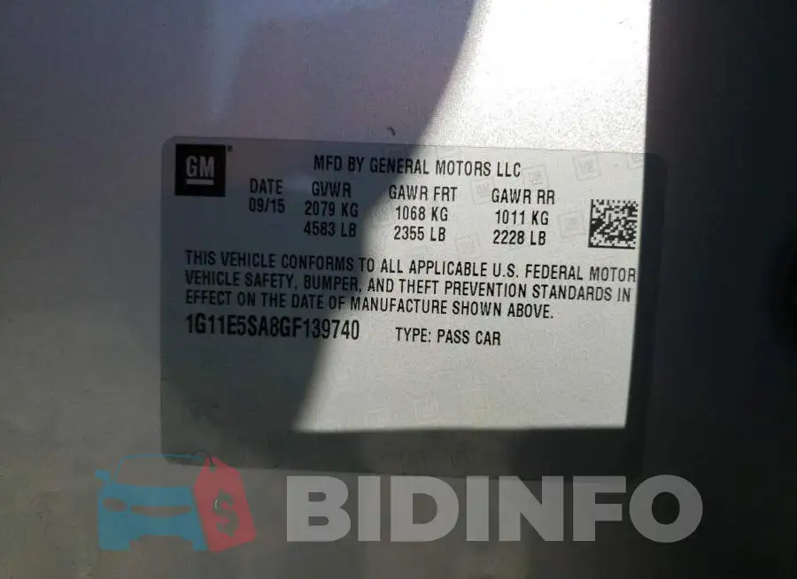 1G11E5SA8GF139740 Photo# 12
