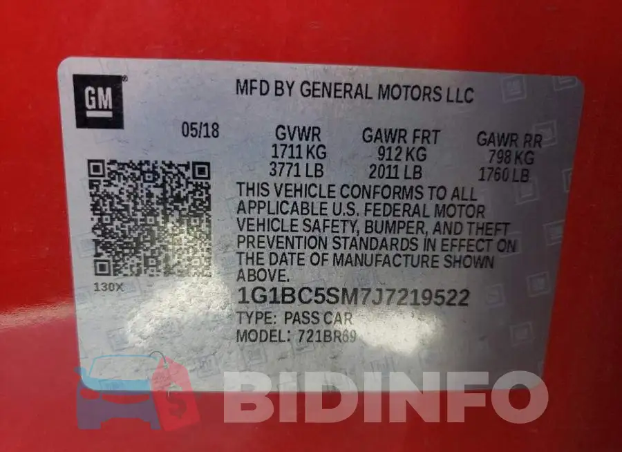 1G1BC5SM7J7219522 Photo# 13