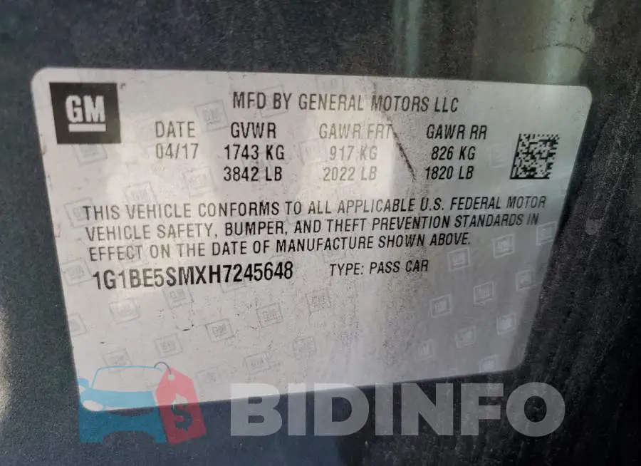 1G1BE5SMXH7245648 Photo# 12