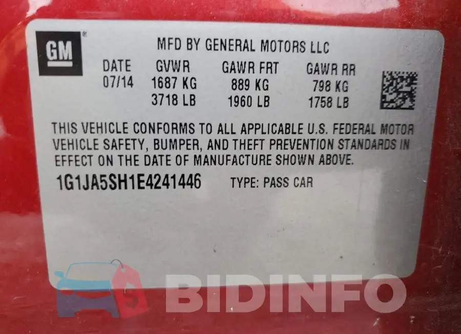 1G1JA5SH1E4241446 Photo# 12
