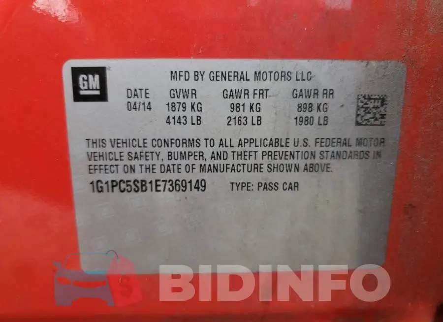 1G1PC5SB1E7369149 Photo# 13