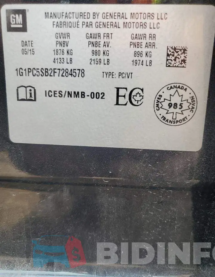 1G1PC5SB2F7284578 Photo# 13