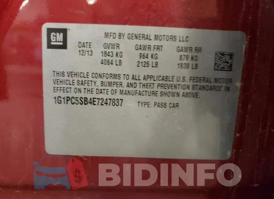 1G1PC5SB4E7247837 Photo# 12