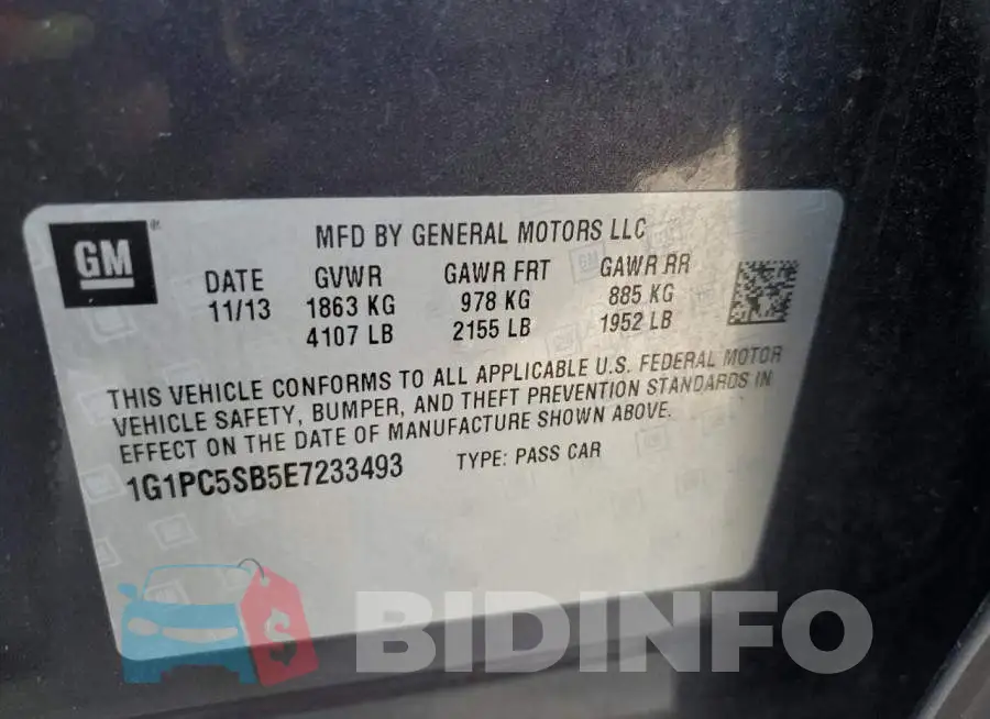 1G1PC5SB5E7233493 Photo# 13
