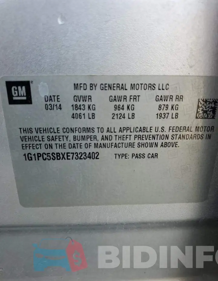 1G1PC5SBXE7323402 Photo# 12