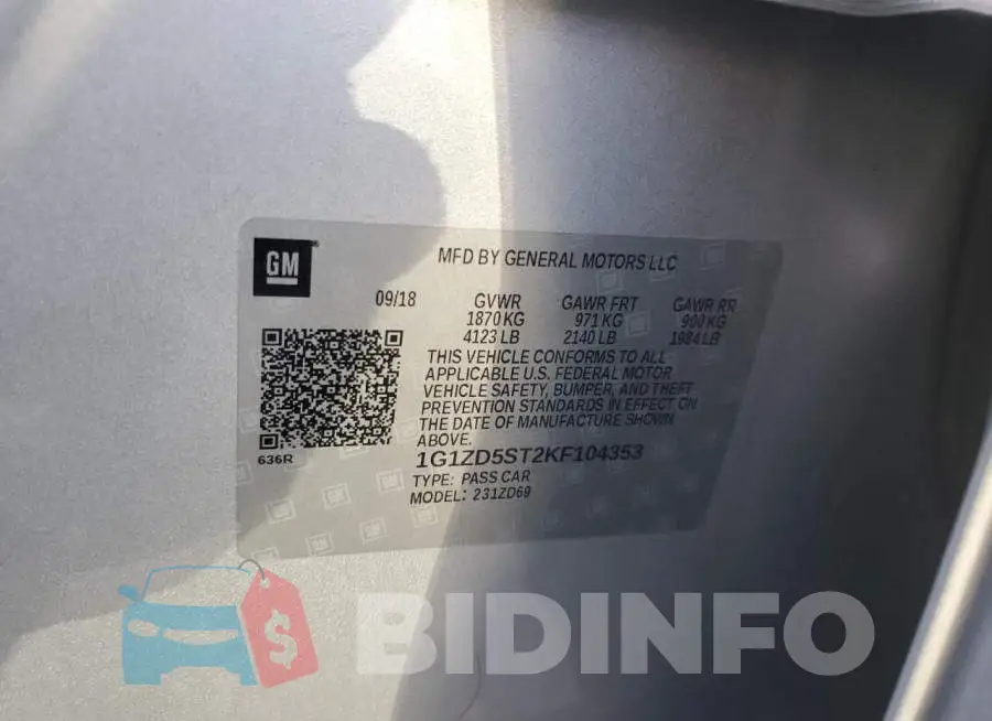 1G1ZD5ST2KF104353 Photo# 12