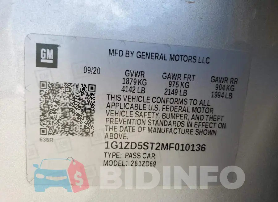 1G1ZD5ST2MF010136 Photo# 12
