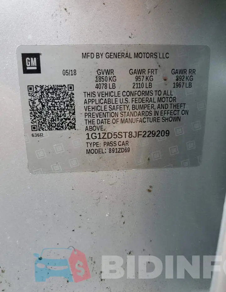 1G1ZD5ST8JF229209 Photo# 13
