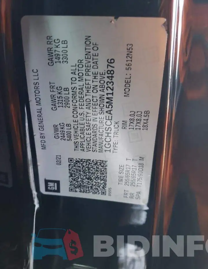 1GCHSCEA5M1234876 Photo# 12
