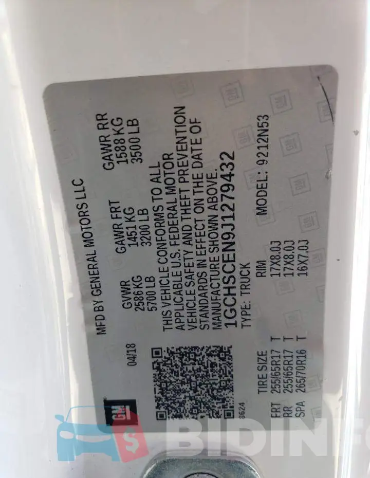 1GCHSCEN9J1279432 Photo# 12