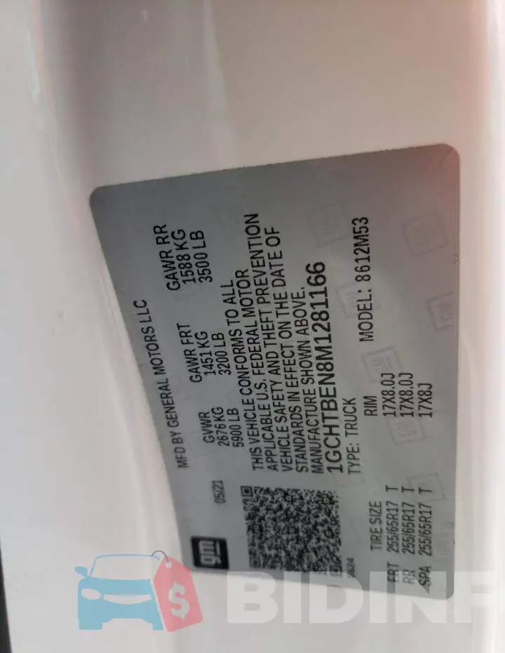 1GCHTBEN8M1281166 Photo# 12