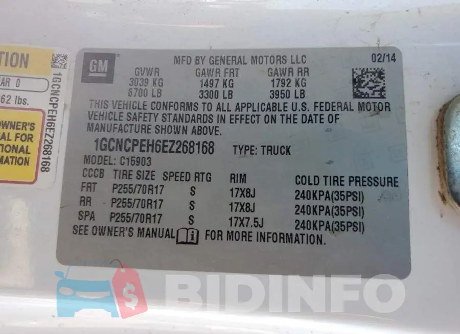 1GCNCPEH6EZ268168 Photo# 12