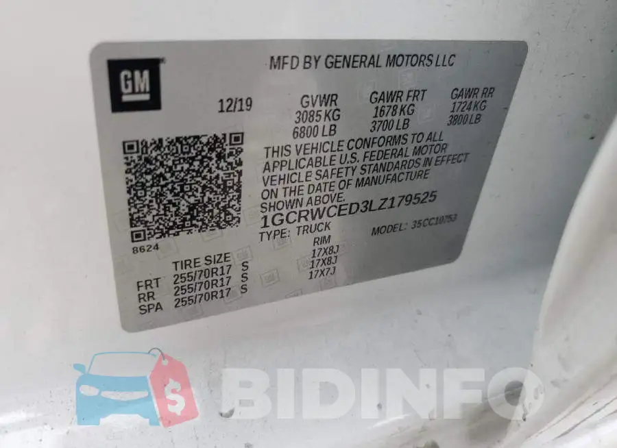 1GCRWCED3LZ179525 Photo# 12