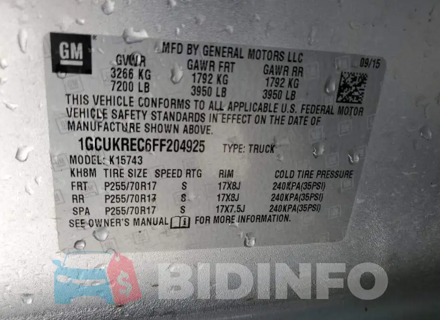 1GCUKREC6FF204925 Photo# 12