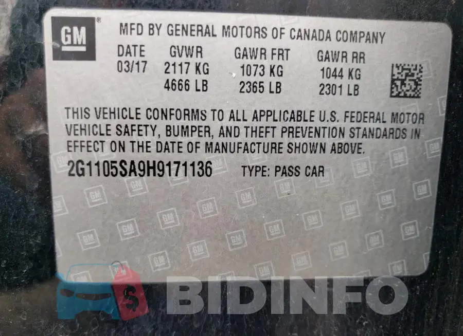 2G1105SA9H9171136 Photo# 12