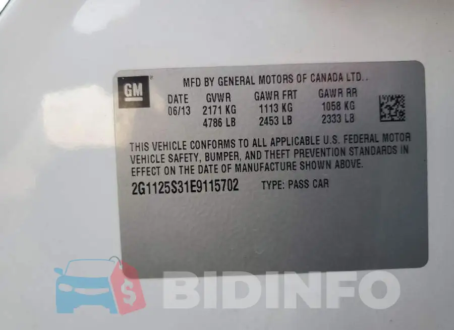 2G1125S31E9115702 Photo# 13