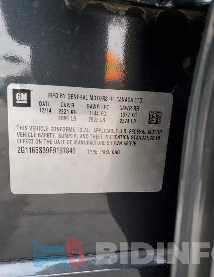 2G1165S39F9197846 Photo# 12