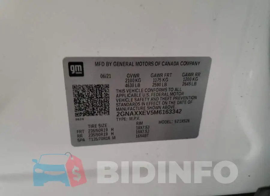2GNAXXEV5M6163342 Photo# 13