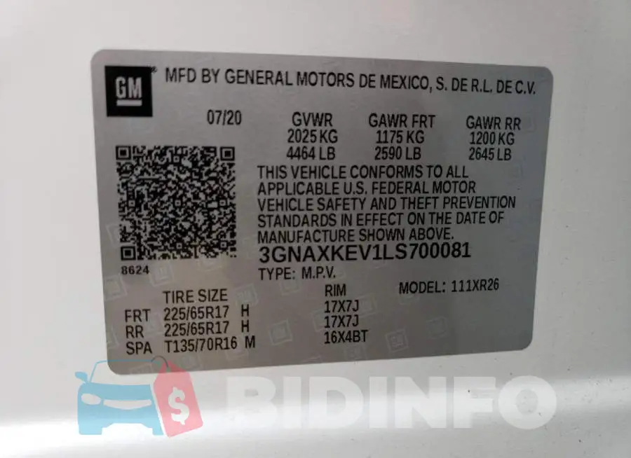 3GNAXKEV1LS700081 Photo# 13