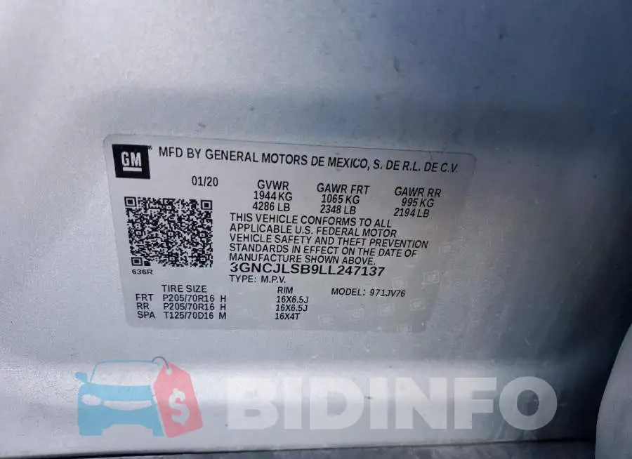 3GNCJLSB9LL247137 Photo# 12