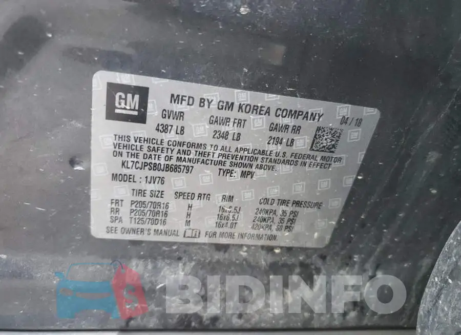 KL7CJPSB0JB685797 Photo# 13