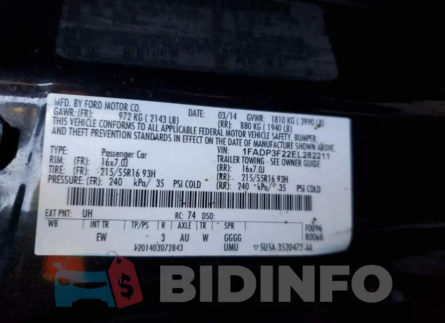 1FADP3F22EL282211 Photo# 12