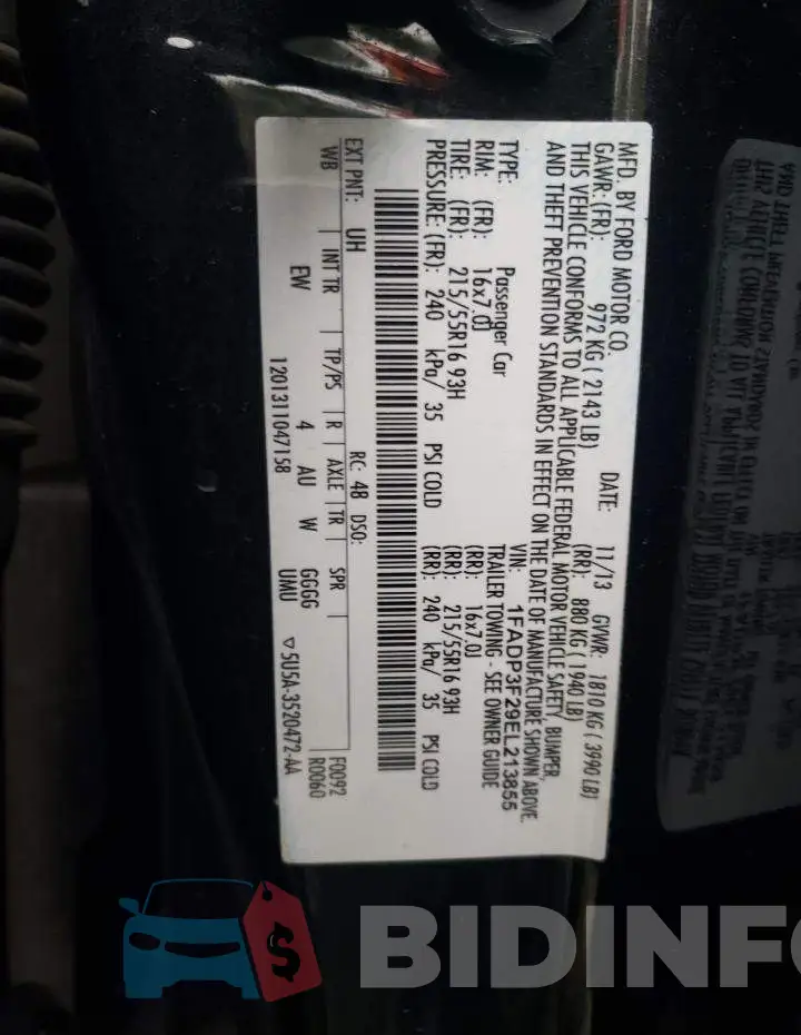 1FADP3F29EL213855 Photo# 12