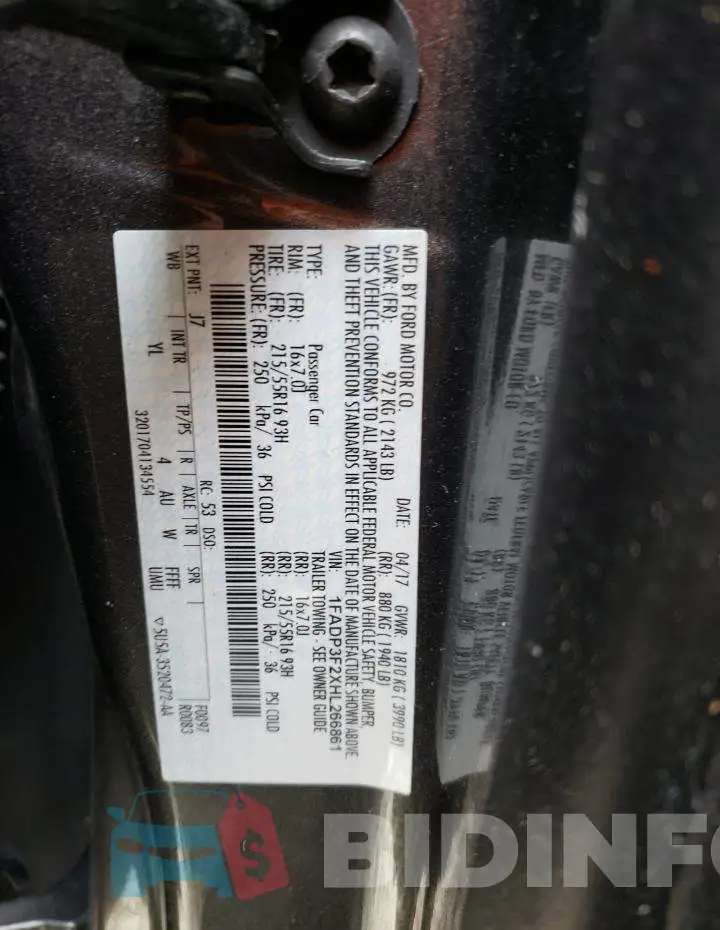 1FADP3F2XHL266861 Photo# 12