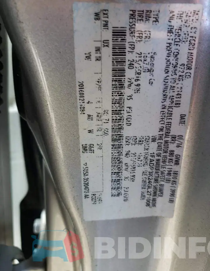 1FADP3K24GL271008 Photo# 12