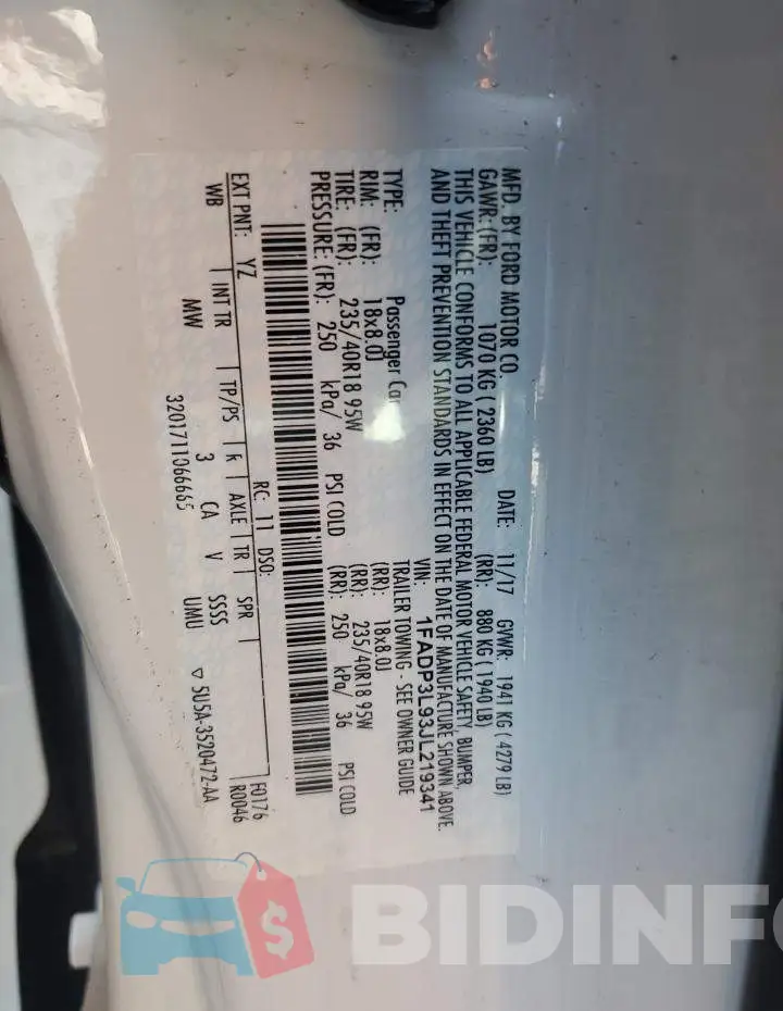 1FADP3L93JL219341 Photo# 12