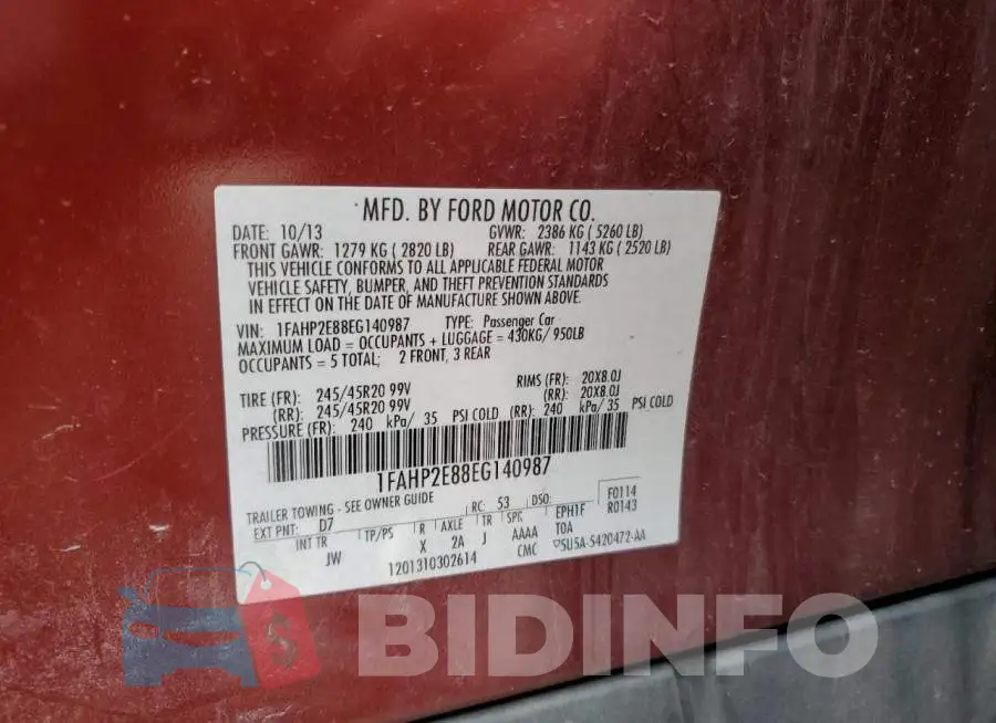 1FAHP2E88EG140987 Photo# 12
