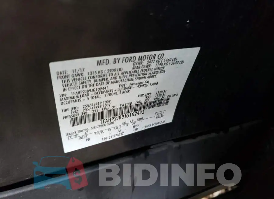 1FAHP2J89JG102443 Photo# 12