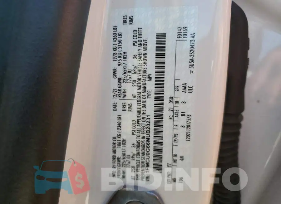 1FMCU0G66MUB20231 Photo# 13