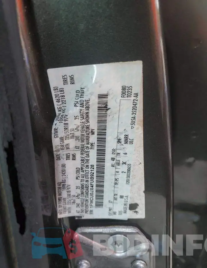 1FMCU0JX4FUB92128 Photo# 13