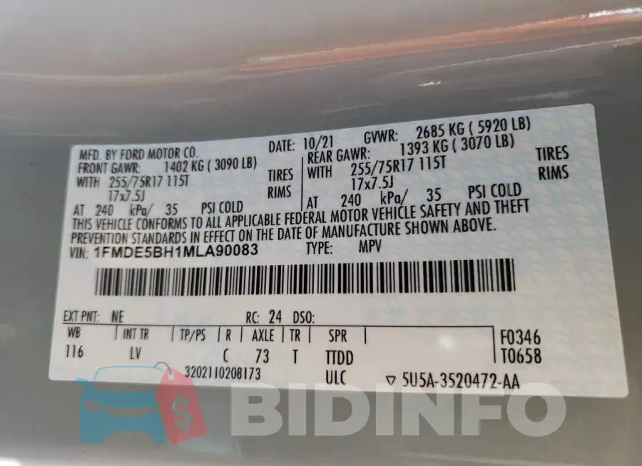 1FMDE5BH1MLA90083 Photo# 13