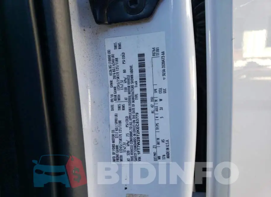 1FT7W2BT2KEC83779 Photo# 12