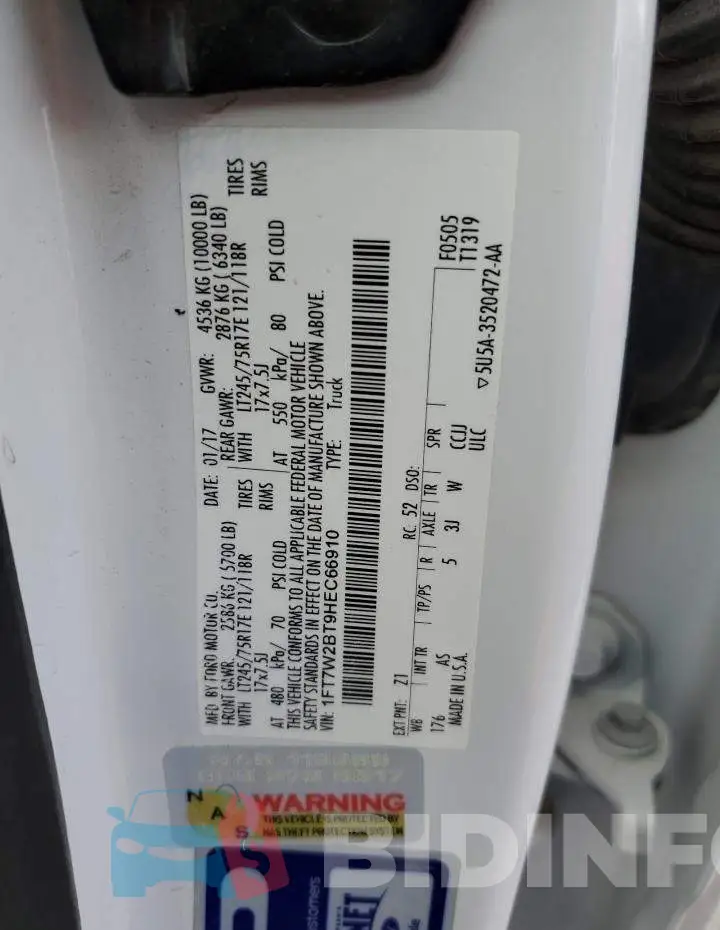 1FT7W2BT9HEC66910 Photo# 12