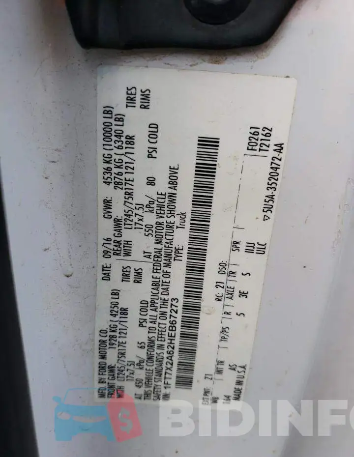1FT7X2A62HEB67273 Photo# 12