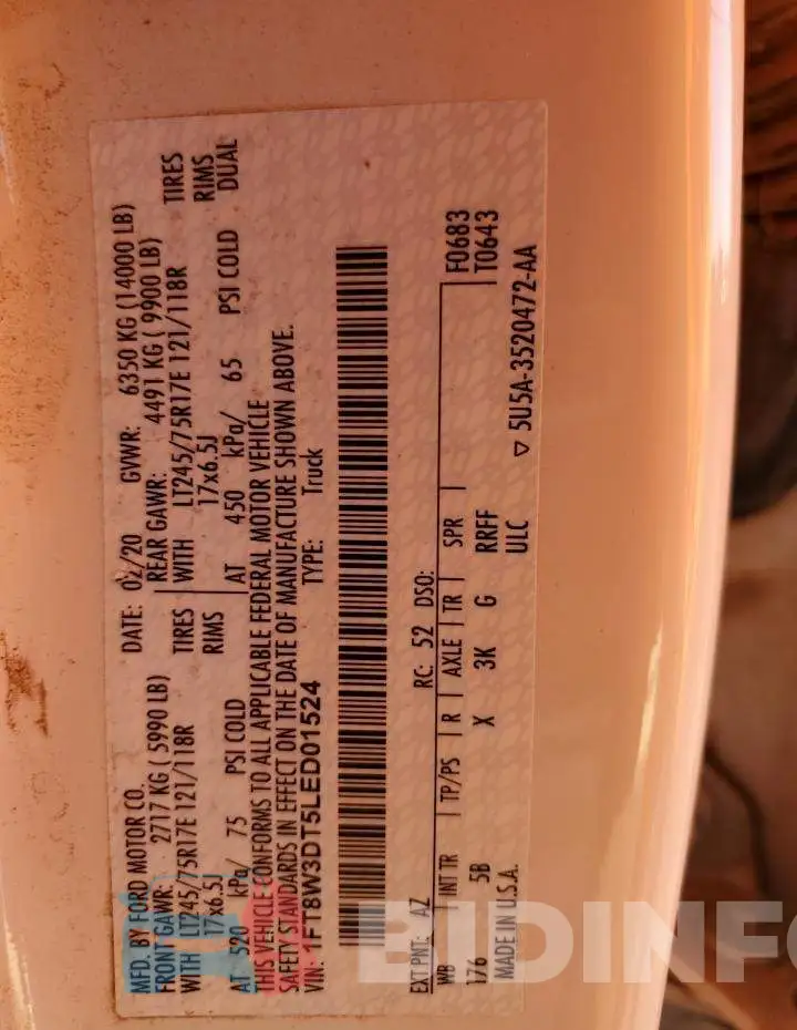 1FT8W3DT5LED01524 Photo# 13