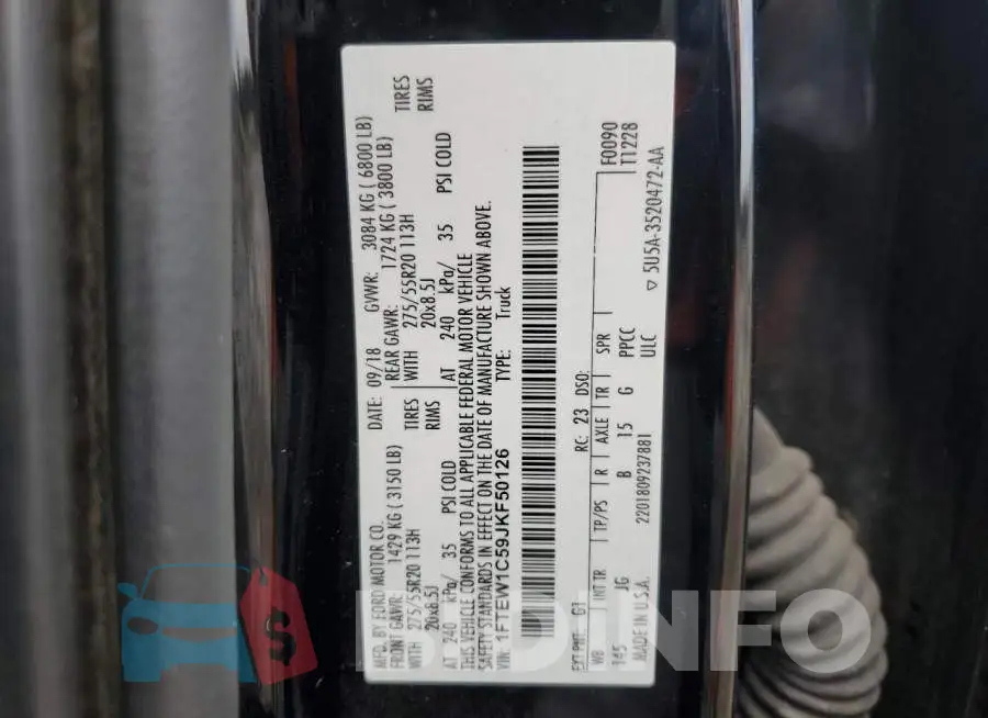 1FTEW1C59JKF50126 Photo# 12
