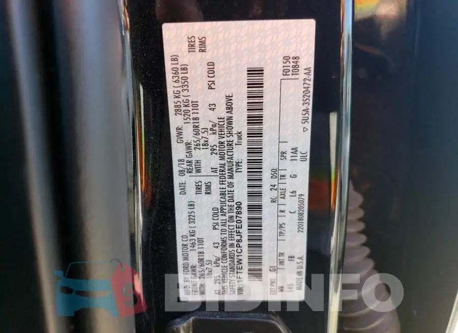 1FTEW1CP8JFE07890 Photo# 12