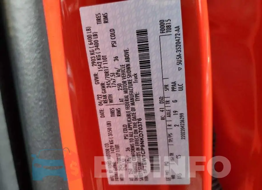 1FTEW1CP9NKD70376 Photo# 12