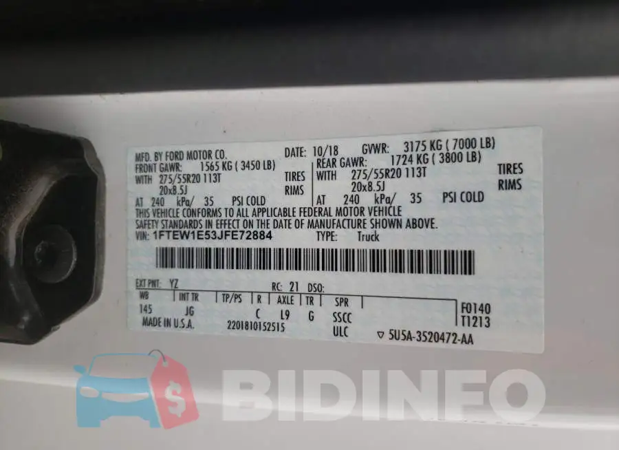 1FTEW1E53JFE72884 Photo# 12