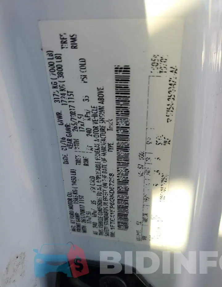 1FTEX1EP6GKD67268 Photo# 12