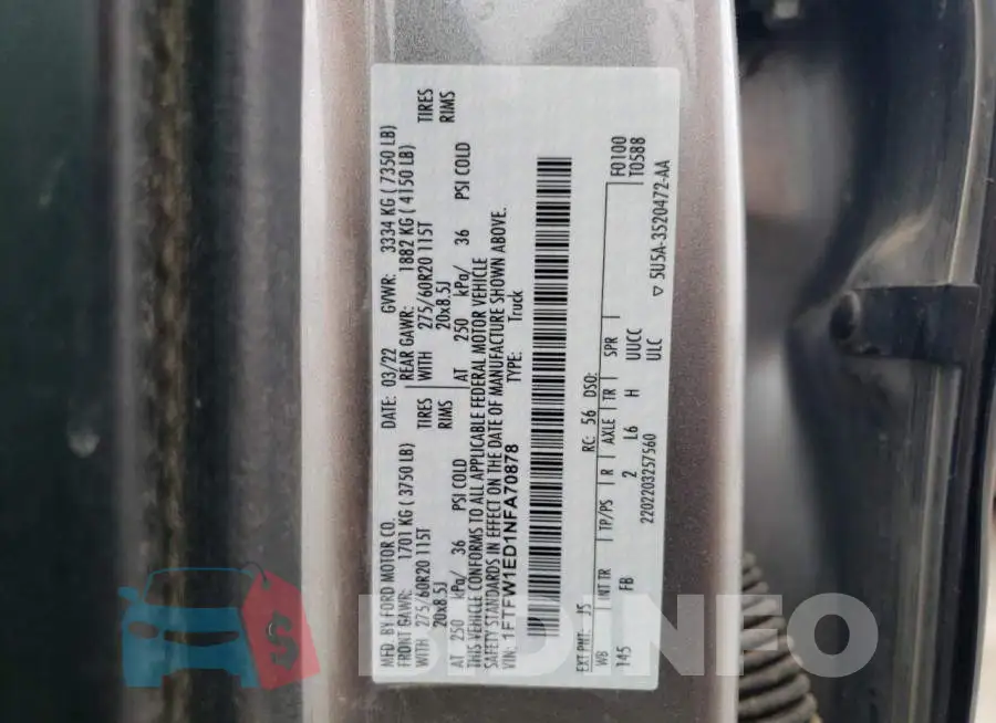 1FTFW1ED1NFA70878 Photo# 12