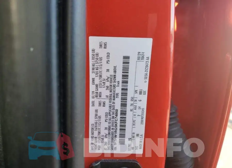 1FTFW1RG5KFC74860 Photo# 12