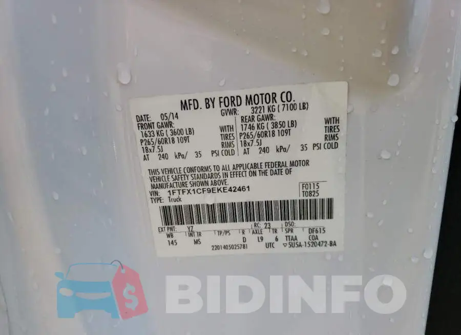 1FTFX1CF9EKE42461 Photo# 12