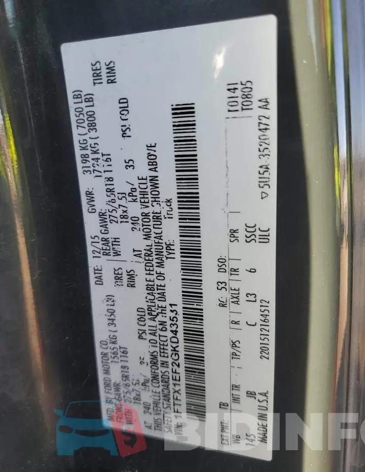 1FTFX1EF2GKD43531 Photo# 12