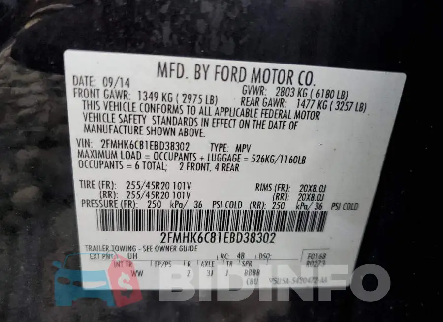 2FMHK6C81EBD38302 Photo# 13